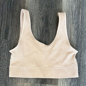 (4) GapBody Ribbed Beige Crop Top